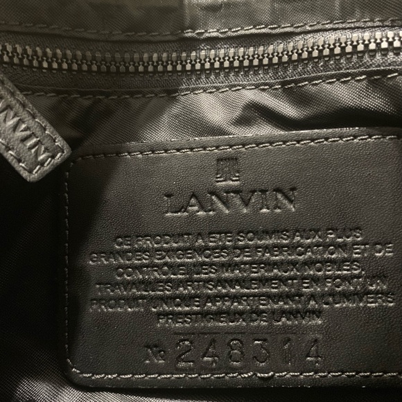 Lanvin Vintage Monogram Logo Textile Clutch Tan Beige Wristlet NWT - Picture 9 of 11